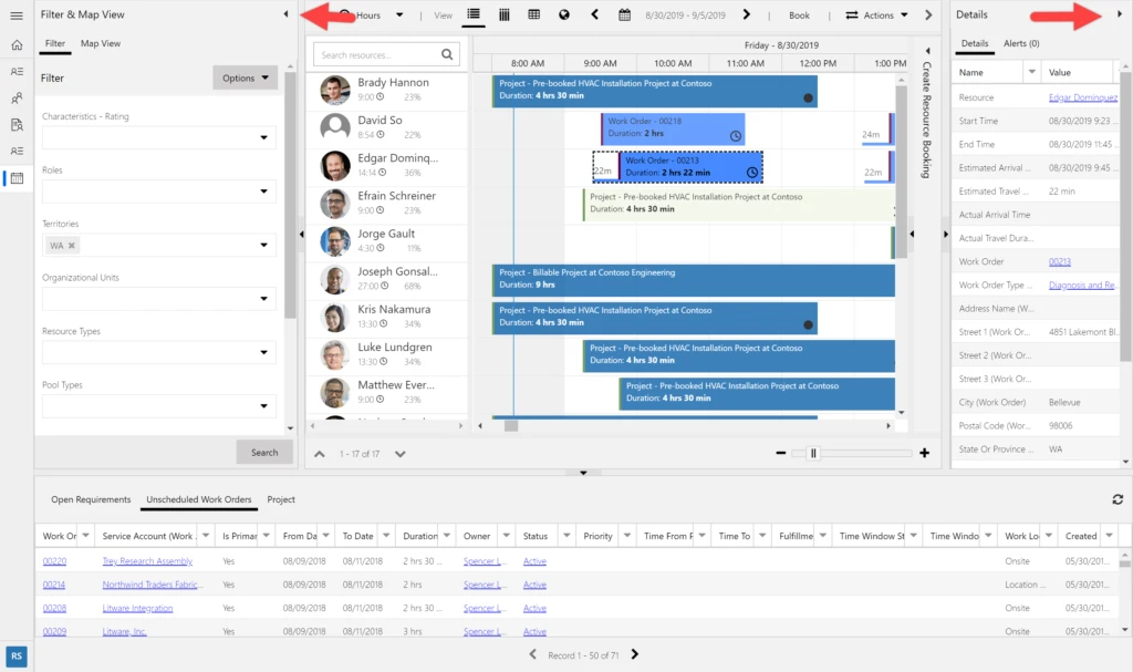 Before collapsing side panels