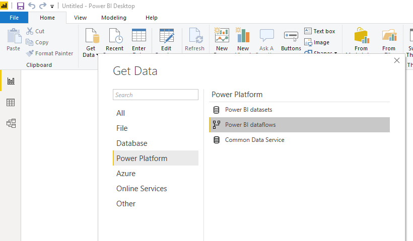 Get data from a dataflow