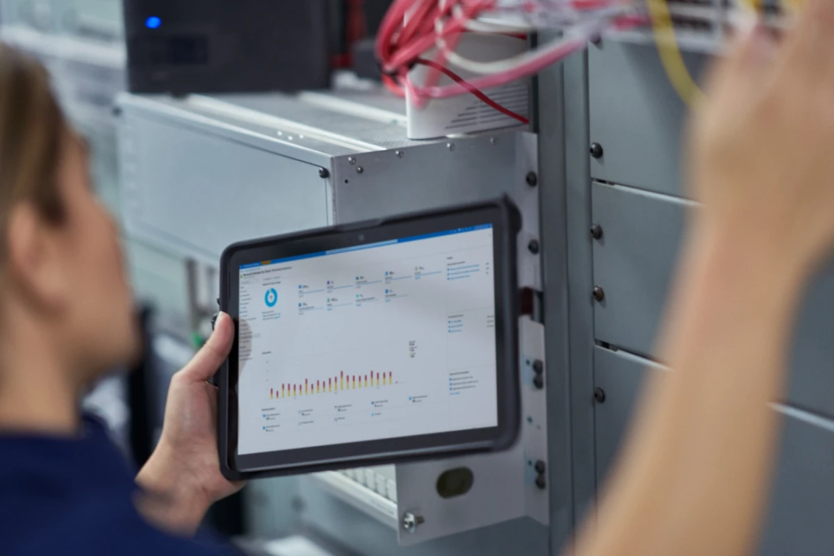 a person on the machine