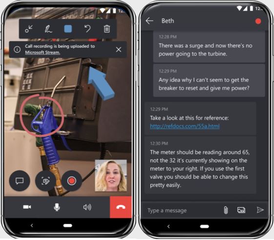 Technicians can now share files with experts who are helping them with their site visit