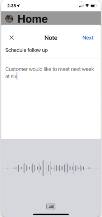 New native mobile app transcribes conversations and extracts next steps and actions