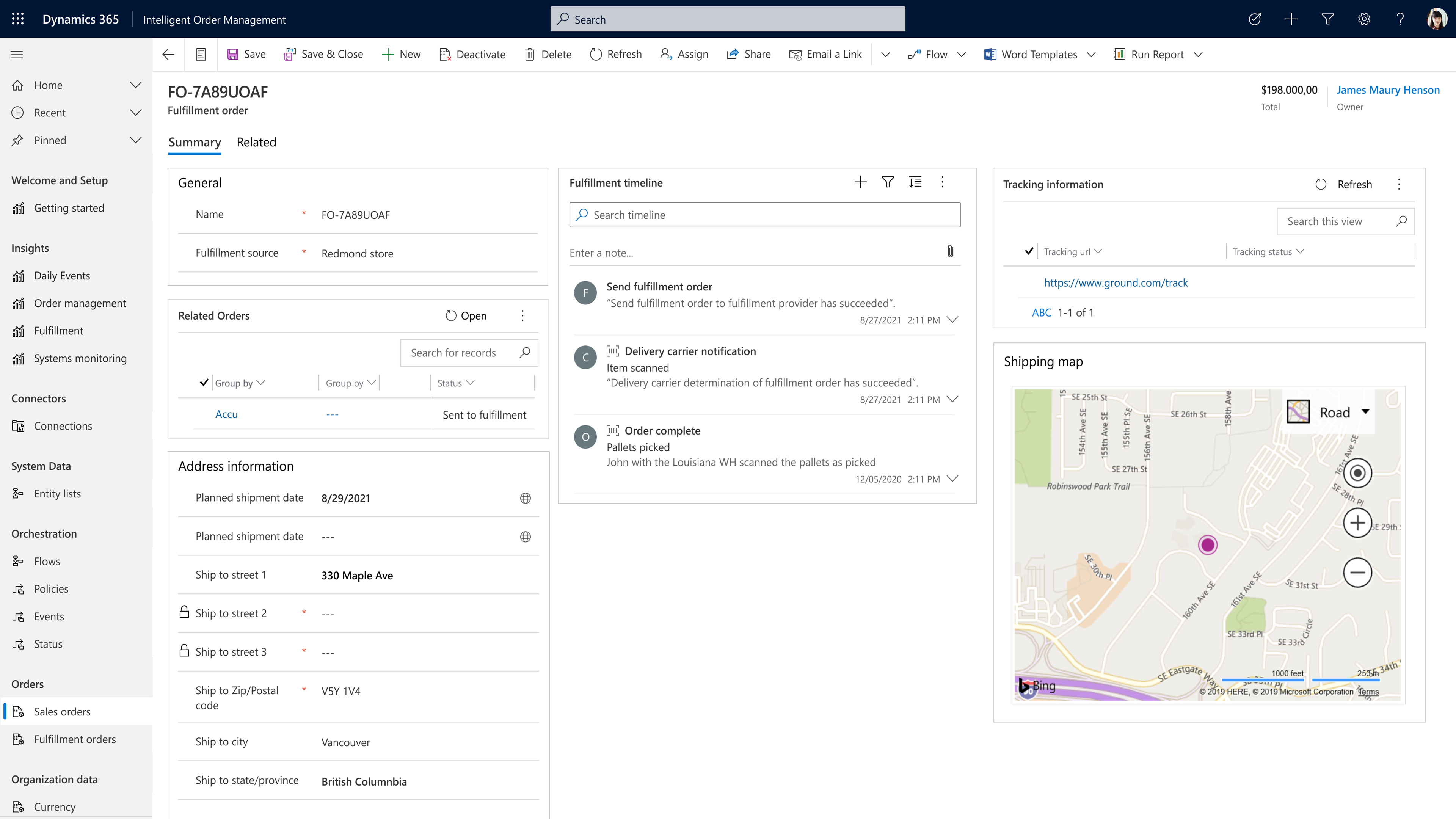 Intelligent Order Management manages the entire order lifecycle by providing access to a single global view of inventory in real-time.