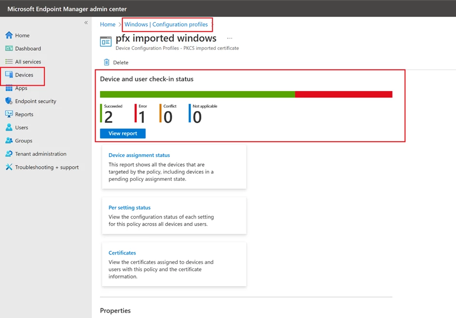 Microsoft Supply Chain Warehouse Management App PFX Import Windows