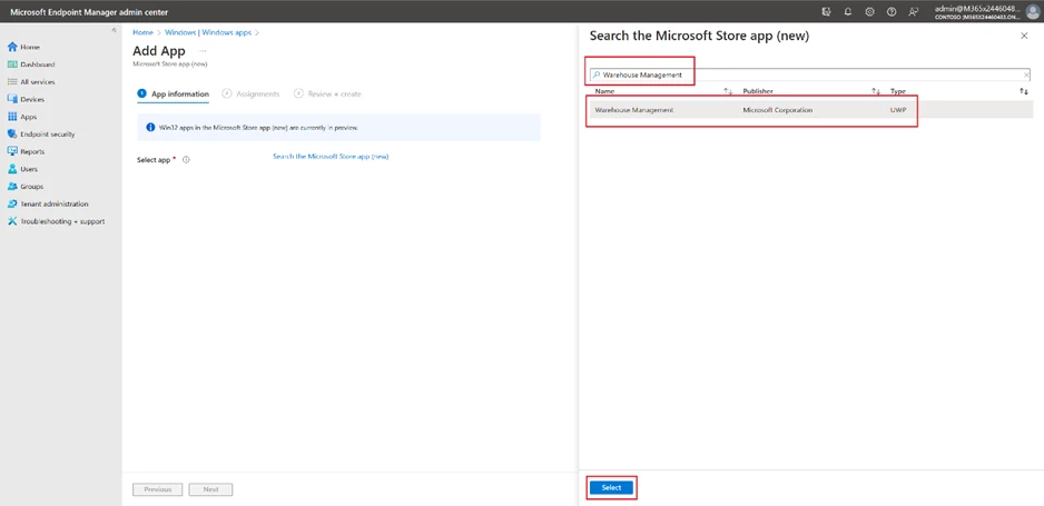 Microsoft Supply Chain Warehouse Management App - Microsoft App Strore