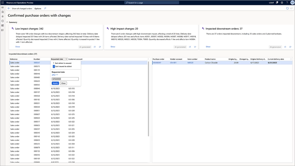 procurement decisions with Dynamics 365 Copilot in Supply Chain Management
