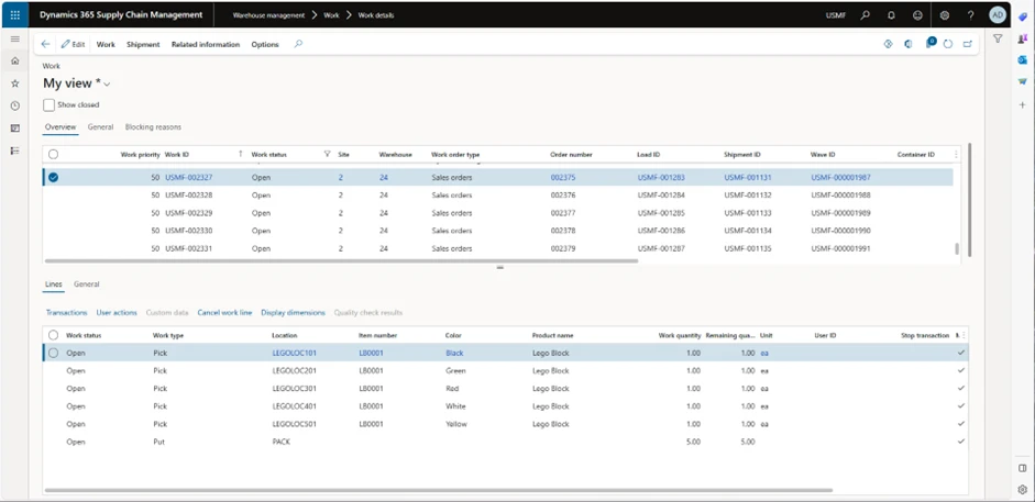 Image: Work details screenshot.
