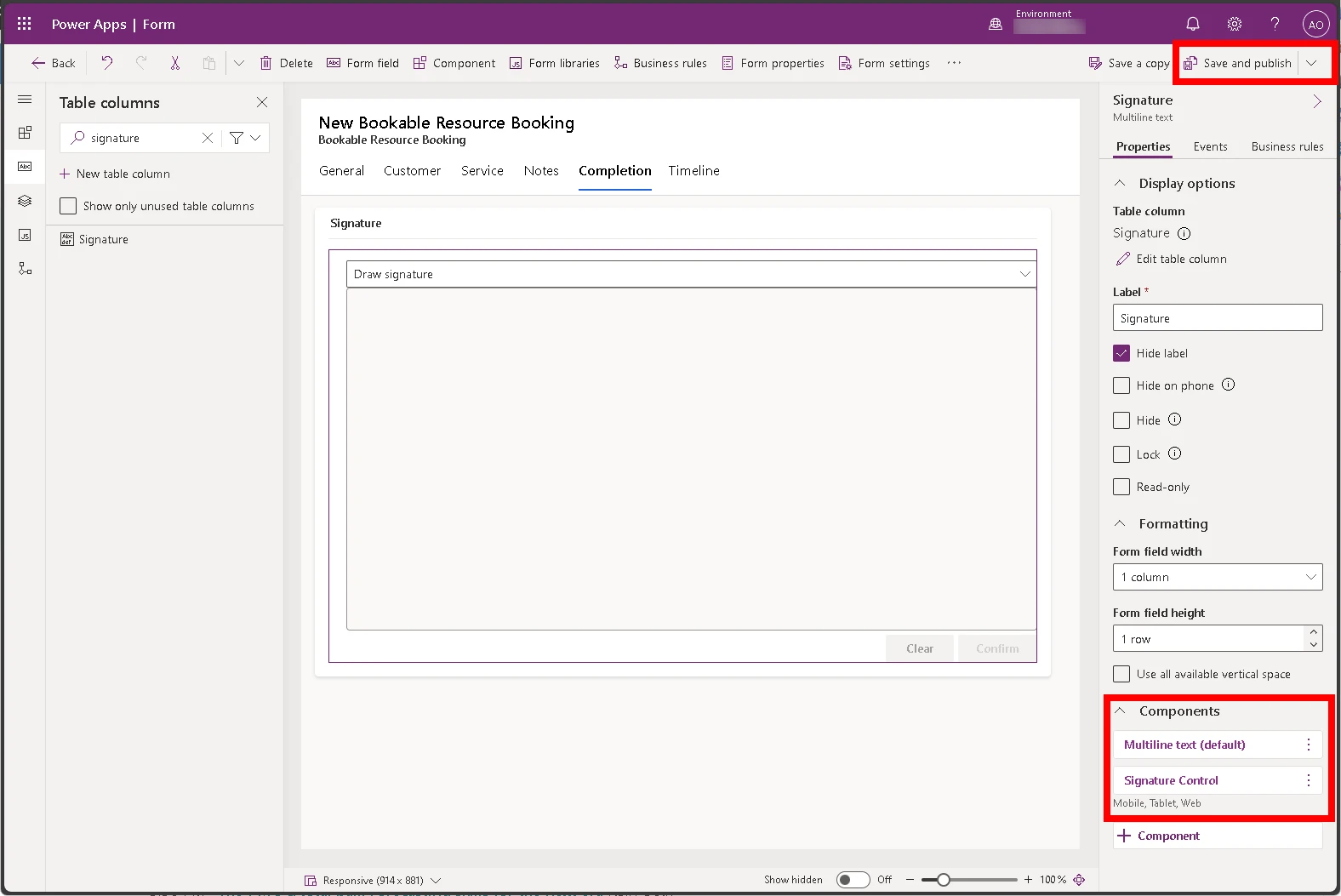 Maker - Custom Signature control publish