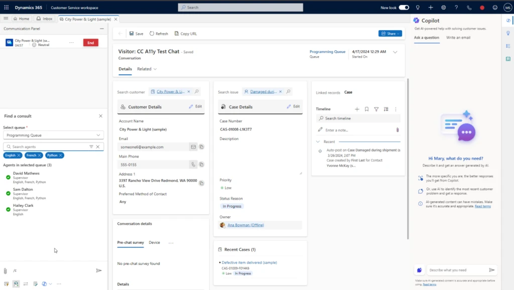Skill-based search in Dynamics 365 Customer Service workspace