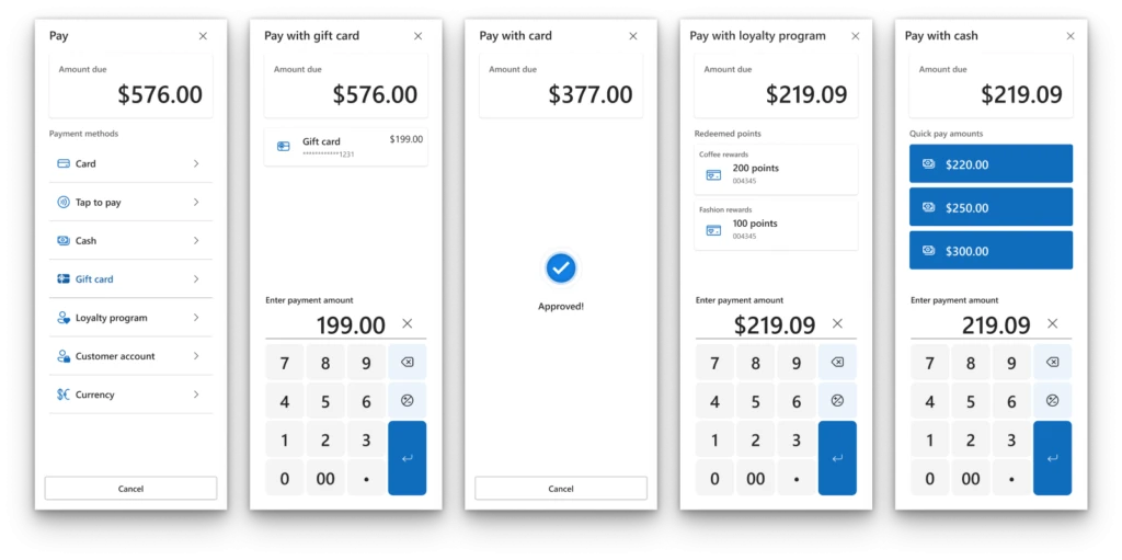Screens screenshot of a mobile payment
