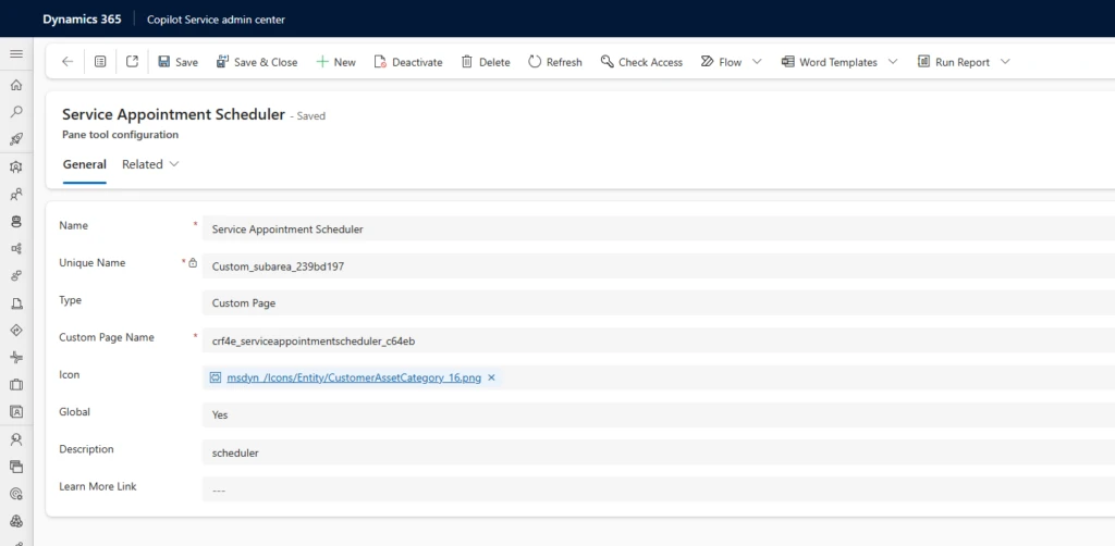 Administrator settings of custom productivity tools&nbsp;in&nbsp;Dynamics 365 Copilot&nbsp;Service Workspace&nbsp;(CSw)