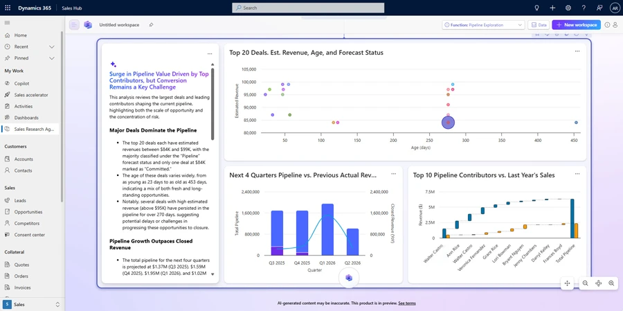 Screenshot of Sales Research Bench