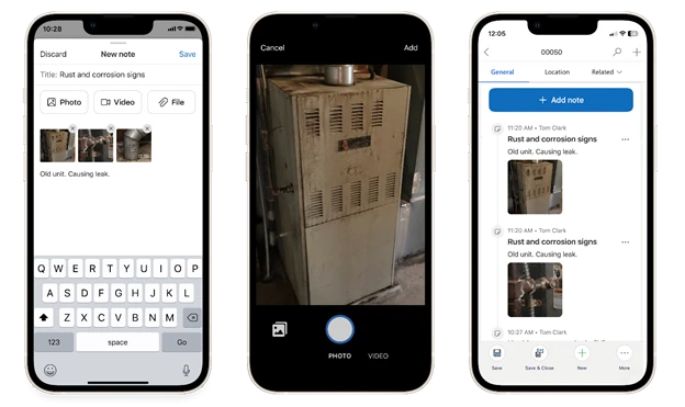 Phones showing Field Service updates