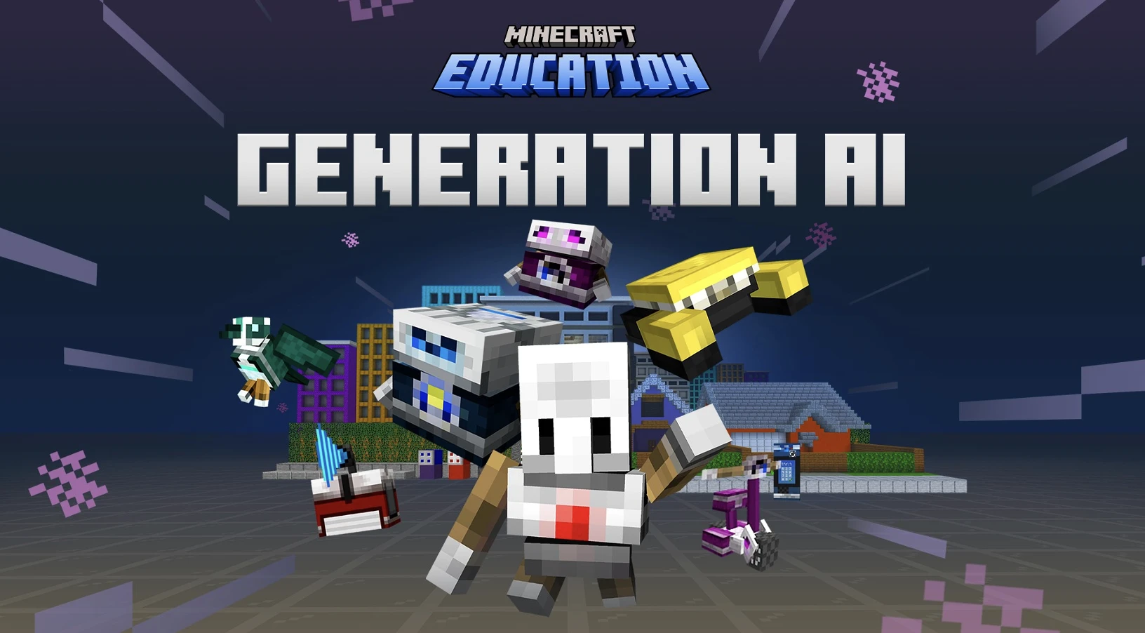 Minecraft style graphic for Generation AI.