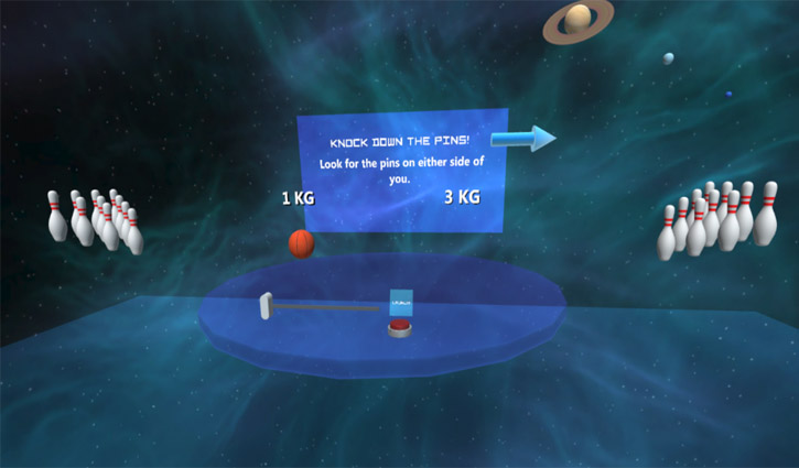 Image of one of the lab experiences within the Microgravity Lab app.