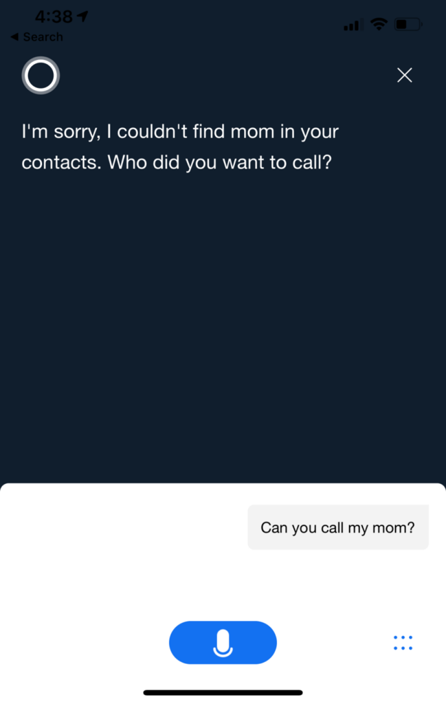 Cortana apologizing.
