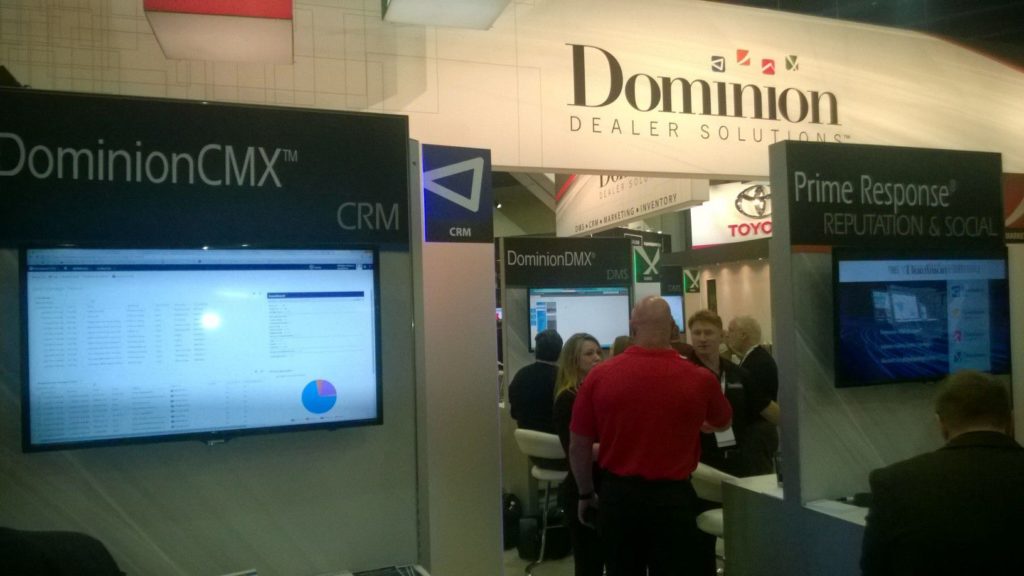 Dominion DMS showcasing their new suite of products running on Dynamics AX and CRM at NADA Expo