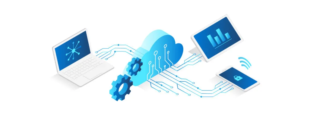 technology images connected together