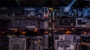 Store front at night