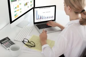 Women analyzing some data