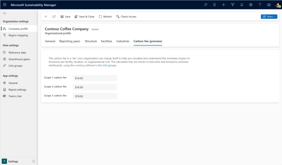 Emissions Overview dashboard