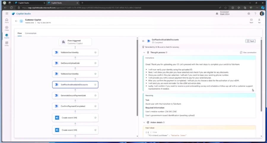 Screenshot of Copilot studio