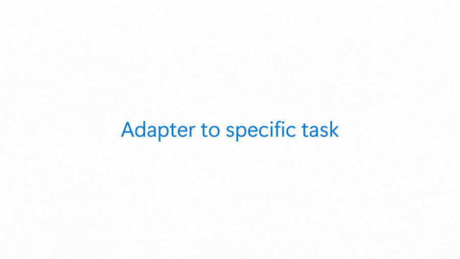 A gif depicting how to build an adapter to the embedding model for a specific task.