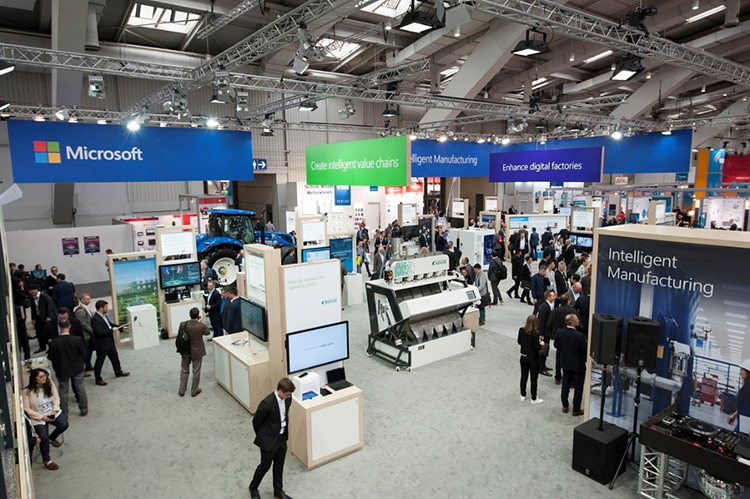 産業見本市「ハノーバーメッセ」2019 年、マイクロソフトのブース