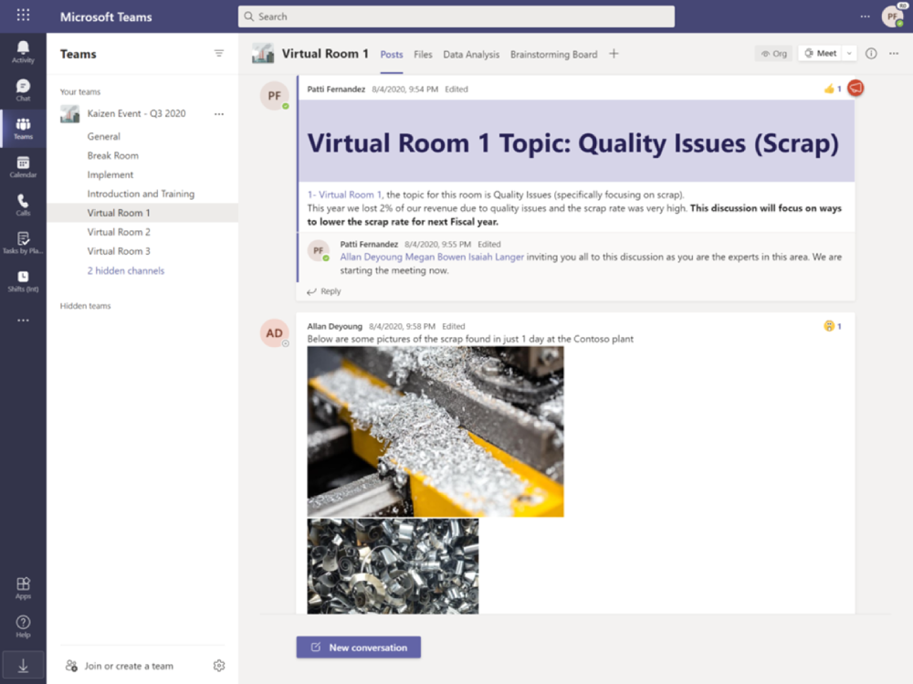 データのスクリーンショット