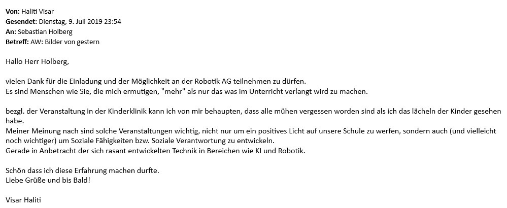Ein Screenshot einer E-Mail