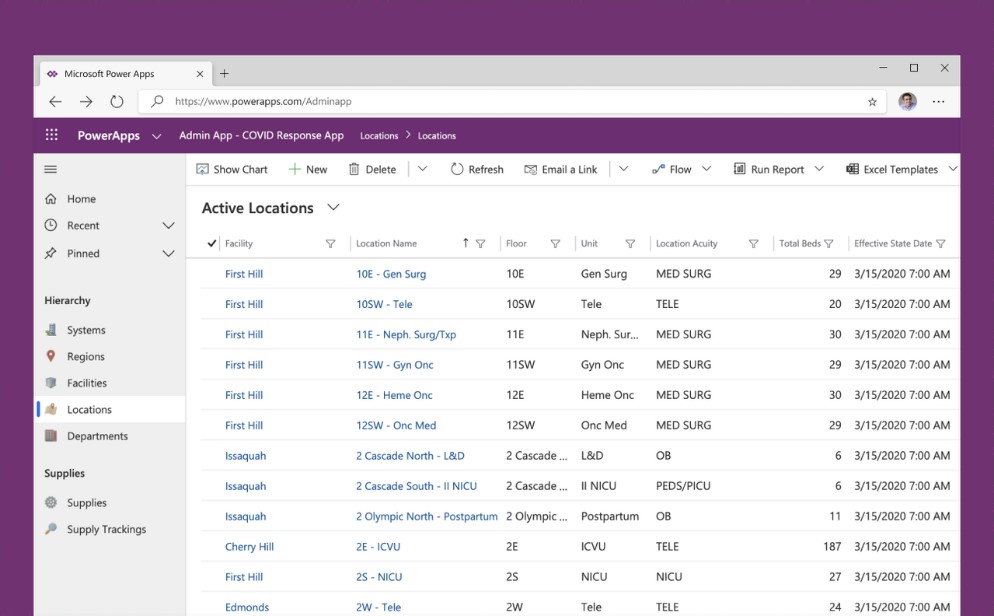 Printscreen von Administrative Ansicht