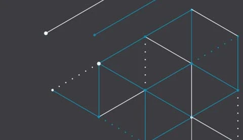 Blaue und weiße Striche auf grauem Hintergrund.