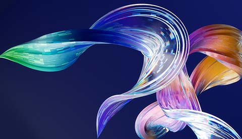 Ein buntes Band auf blauem Hintergrund