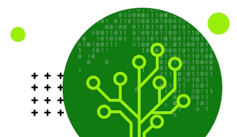Eine Grafik eines stilisierten Baumes auf einen grünen Kreis auf weißem Hintergrund