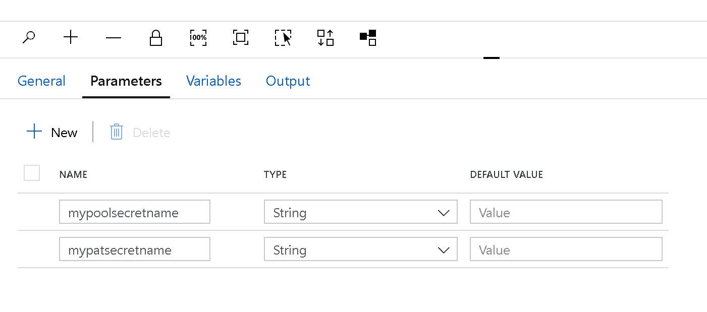 Editing the parameters of a new pipeline