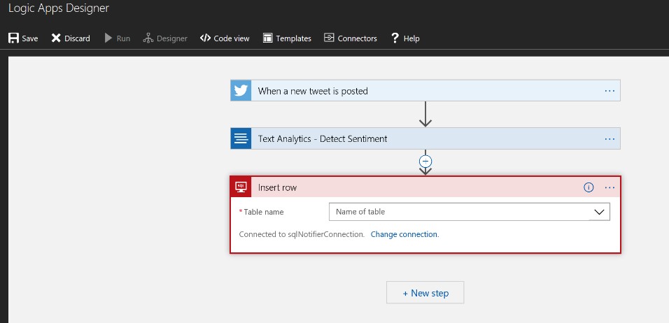A screenshot showing the results of Text Analysis will be added to a row in a table.