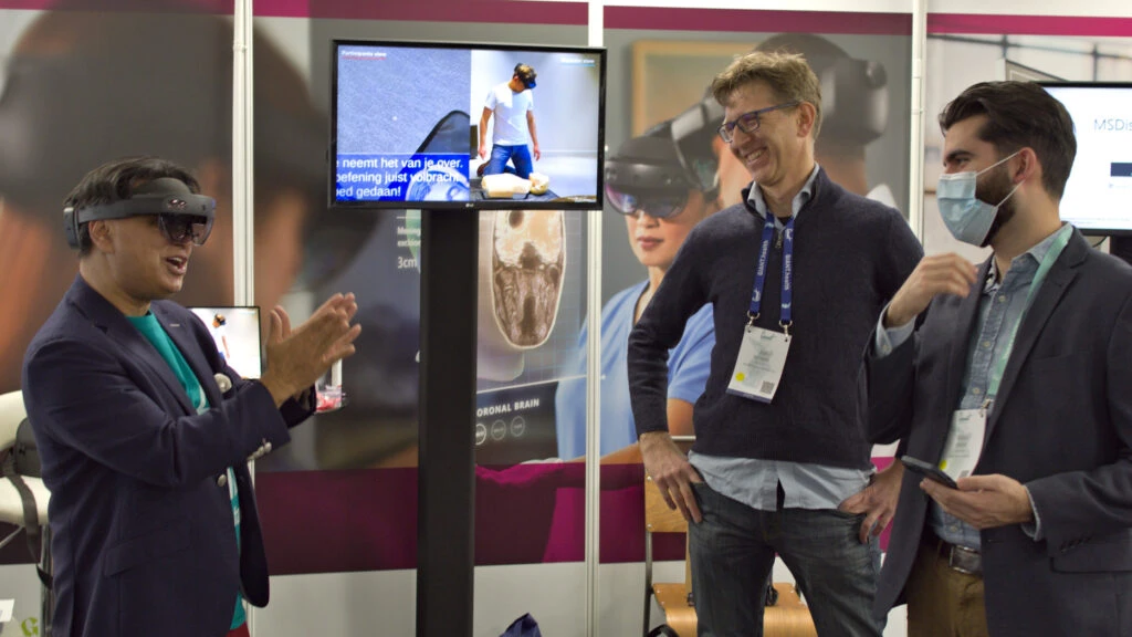 Professor Shafi Ahmed experiences holographic CPR training from Velicus