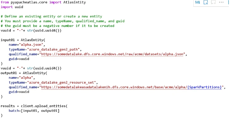 An image of the example input and output assets in the notebook.