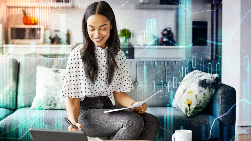 Woman working from home