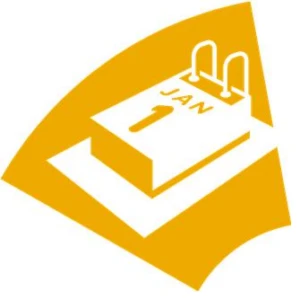 A yellow calendar with a date and numbers