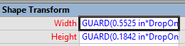 Shape Transform width and height