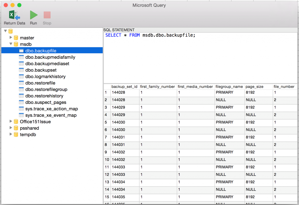 Working with external data in Excel 2016 for Mac 4