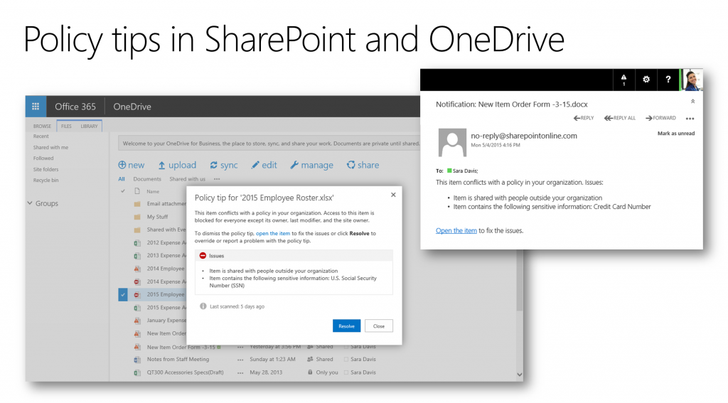 Data Loss Prevention in OneDrive for Business 1