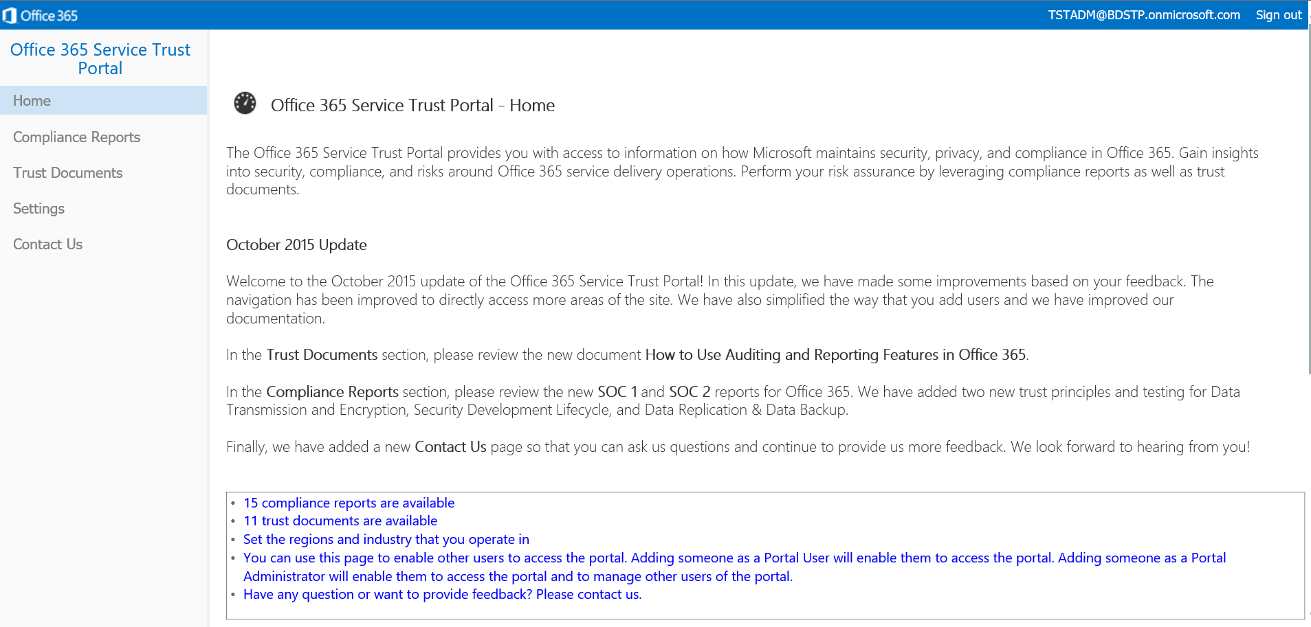 STP Home Page with increased View