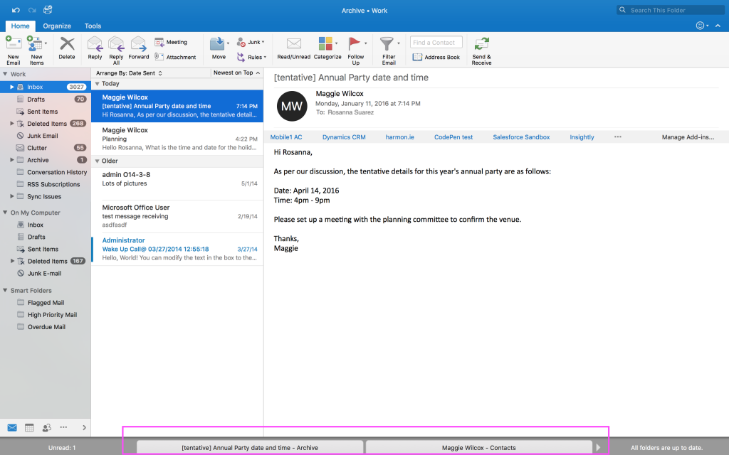 Full Screen view feature in Outlook for Mac 4