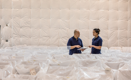 Image of two firstline workers in a warehouse.