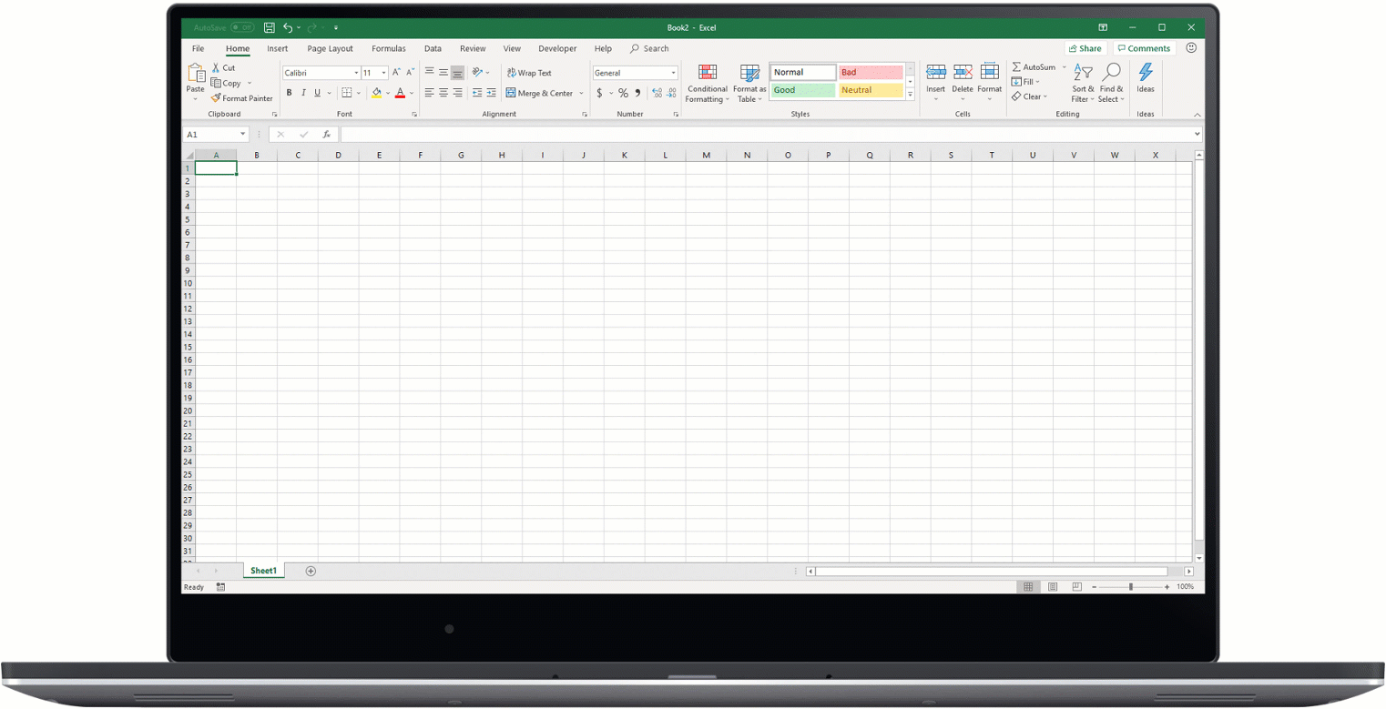 Animated image of Ideas being used in an Excel spreadsheet.