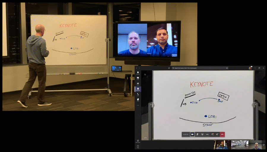 Animated image showing Intelligent Capture utilized in Teams.