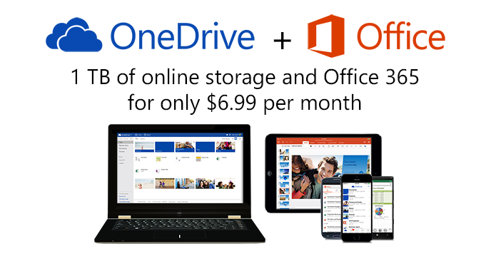 1 TB of online storage and Office 365 for only $6.99 per month