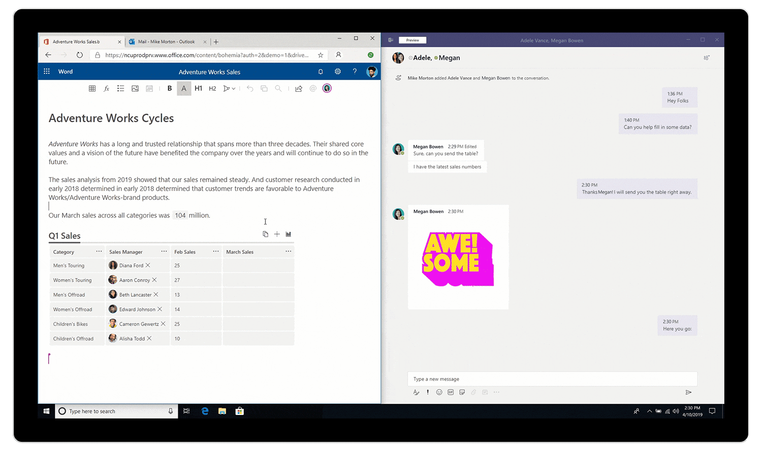 Animated image of Microsoft Fluid Framework.