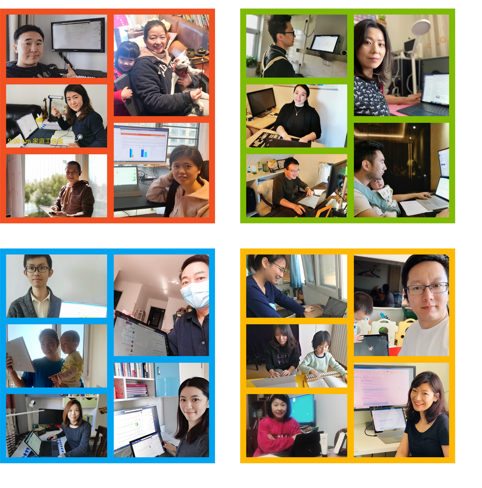 Microsoft employees working remotely